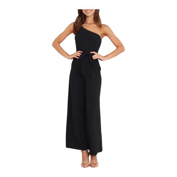Petal & Pup jumpsuit Leyton black one shoulder size 6 - Picture 1 of 7